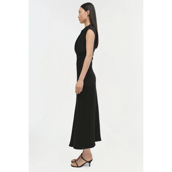 Simkhai Burke Draped Dress in Black, view 2