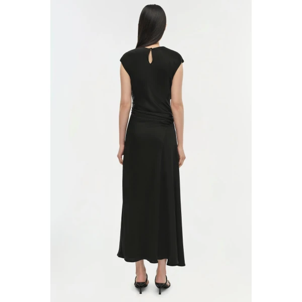 Simkhai Burke Draped Dress in Black, view 4