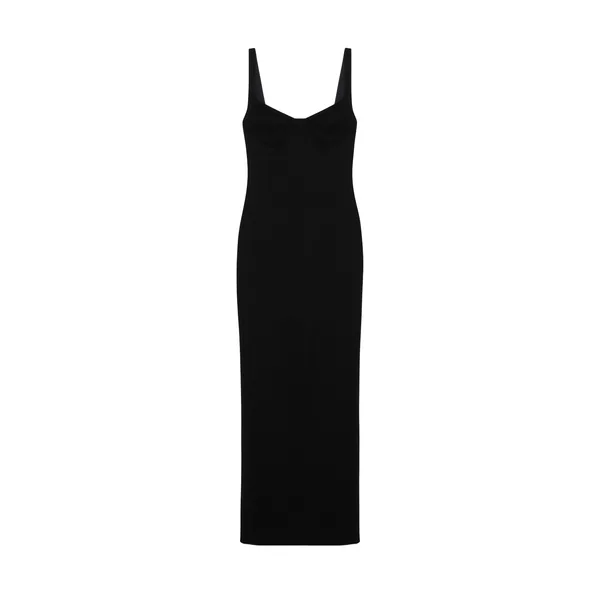 Simkhai Cabot Sculpted Scuba Maxi Dress in Black