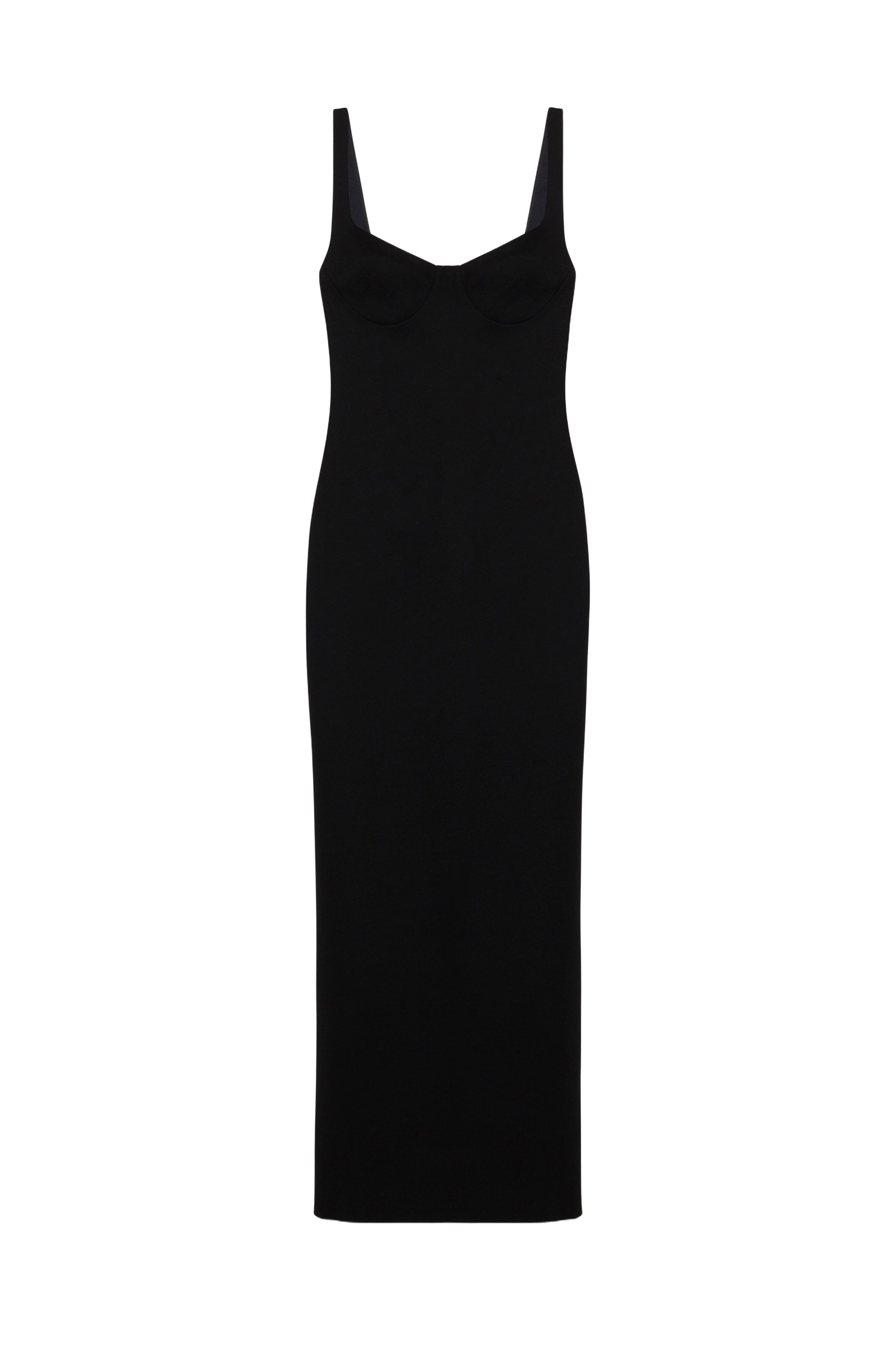 SIMKHAI Cabot Sculpted Scuba Maxi Dress in Black