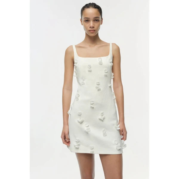 Simkhai Cailinn Mini Dress in White, view 2