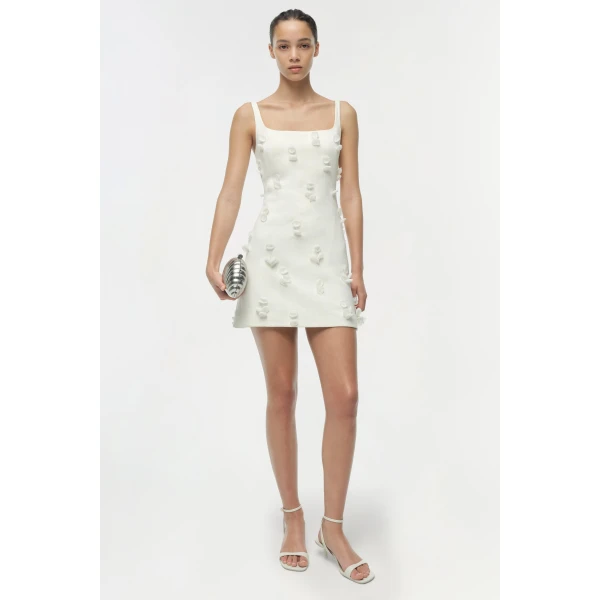 Simkhai Cailinn Mini Dress in White, view 6