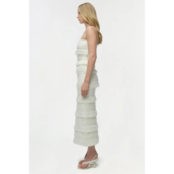 Simkhai Cairo Knit Tube Top in Ivory Stripe, view 4