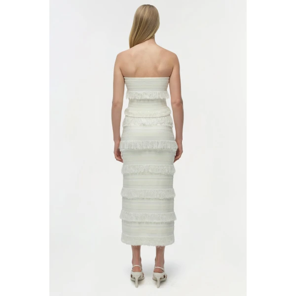 Simkhai Cairo Knit Tube Top in Ivory Stripe, view 5