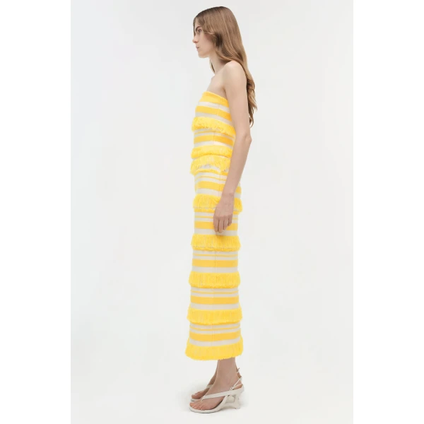 Simkhai Cairo Knit Tube Top in Solar Stripe, view 4