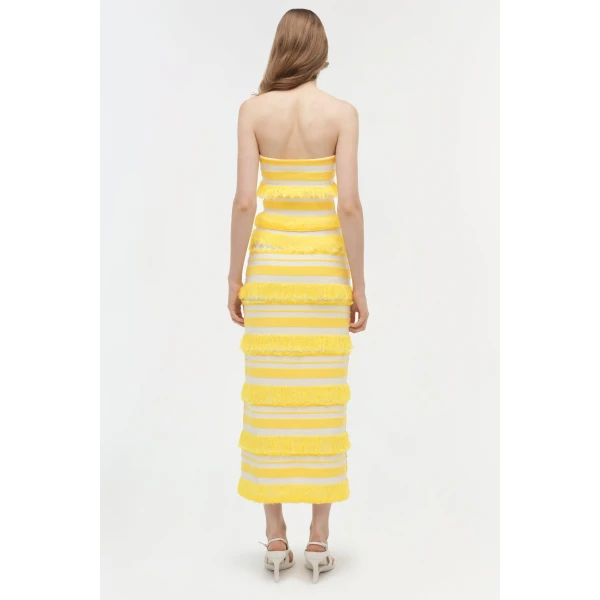 Simkhai Cairo Knit Tube Top in Solar Stripe, view 5