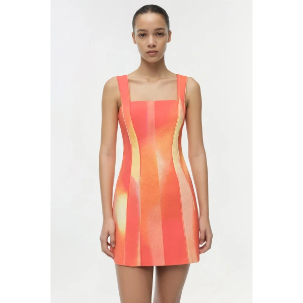 Simkhai Calyx Mini Dress in Golden Hour Sunset, view 2