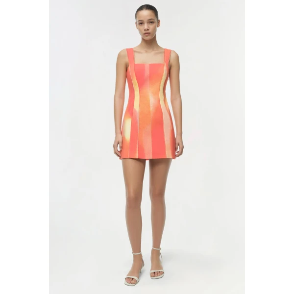 Simkhai Calyx Mini Dress in Golden Hour Sunset, view 6