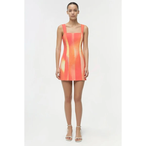 Simkhai Calyx Mini Dress in Golden Hour Sunset, view 7