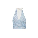 Simkhai Caprie Halter Top in Oxford Blue Multi