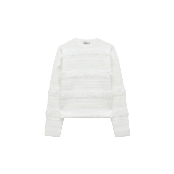 Simkhai Carrick Crewneck Sweater in Ivory Stripe