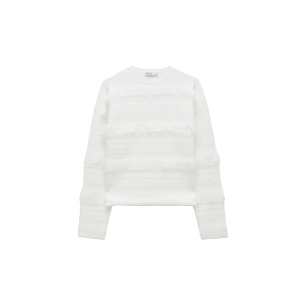 Simkhai Carrick Crewneck Sweater in Ivory Stripe