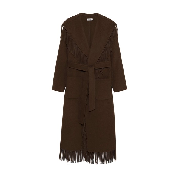 Simkhai Carrie Fringe Coat in Chocolate