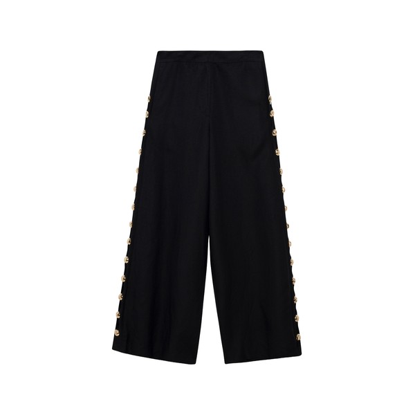 Simkhai Cayman Studded Linen Wide Leg Pant in Black