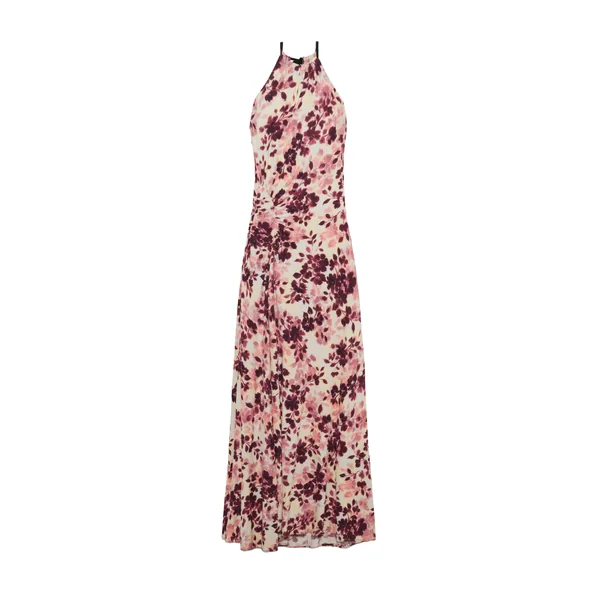 Simkhai Cerin Draped Jersey Halter Maxi Dress in Fig Multi