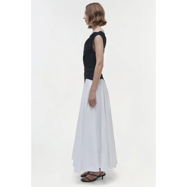 Simkhai Cersei Cotton Midi Dress in White Black Multi, view 4