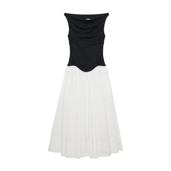 Simkhai Cersei Cotton Midi Dress in White Black Multi