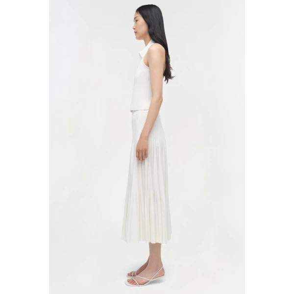 Simkhai Chloe Knit Halter Tank in Ivory, view 4