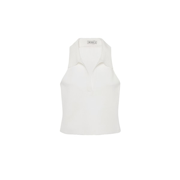 Simkhai Chloe Knit Halter Tank in Ivory