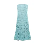 Simkhai Clairis Lace Bustier Midi Dress in Pool
