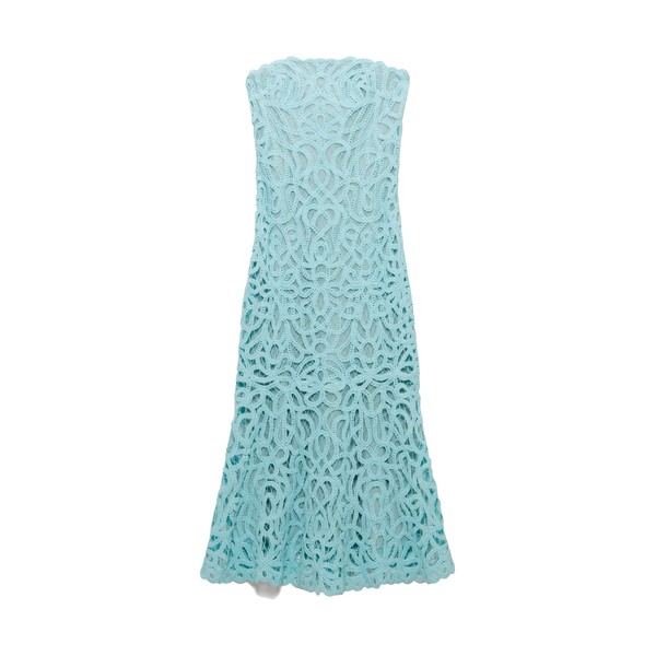 Simkhai Clairis Lace Bustier Midi Dress in Pool