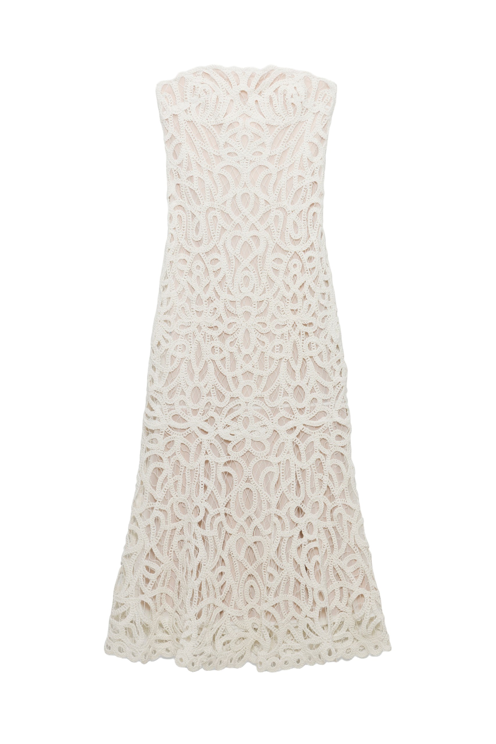 SIMKHAI Clairis Lace Bustier Midi Dress in White