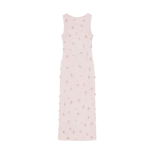 Simkhai Claudia Embellished Crepe Midi Dress in Bubblegum