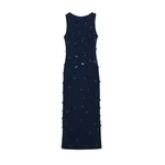 Simkhai Claudia Embellished Crepe Midi Dress in Midnight