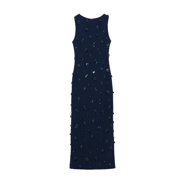 Simkhai Claudia Embellished Crepe Midi Dress in Midnight