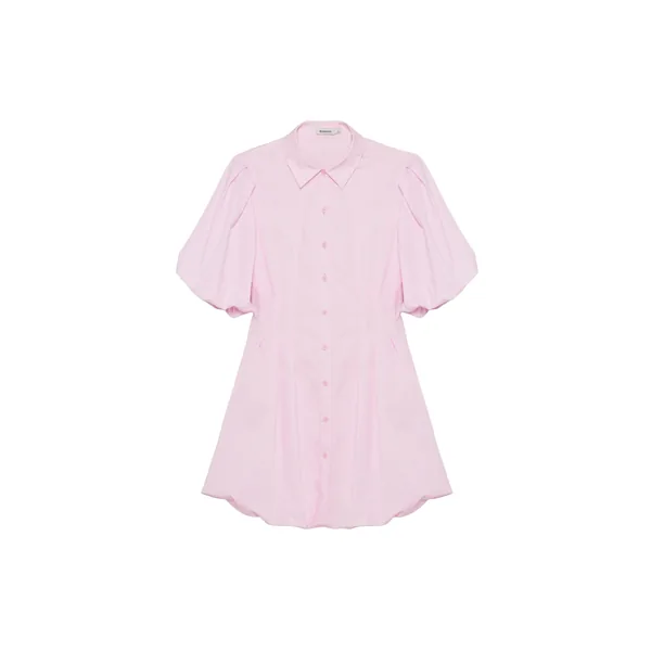 Simkhai Cleo Balloon Pintuck Mini Dress in Tulip