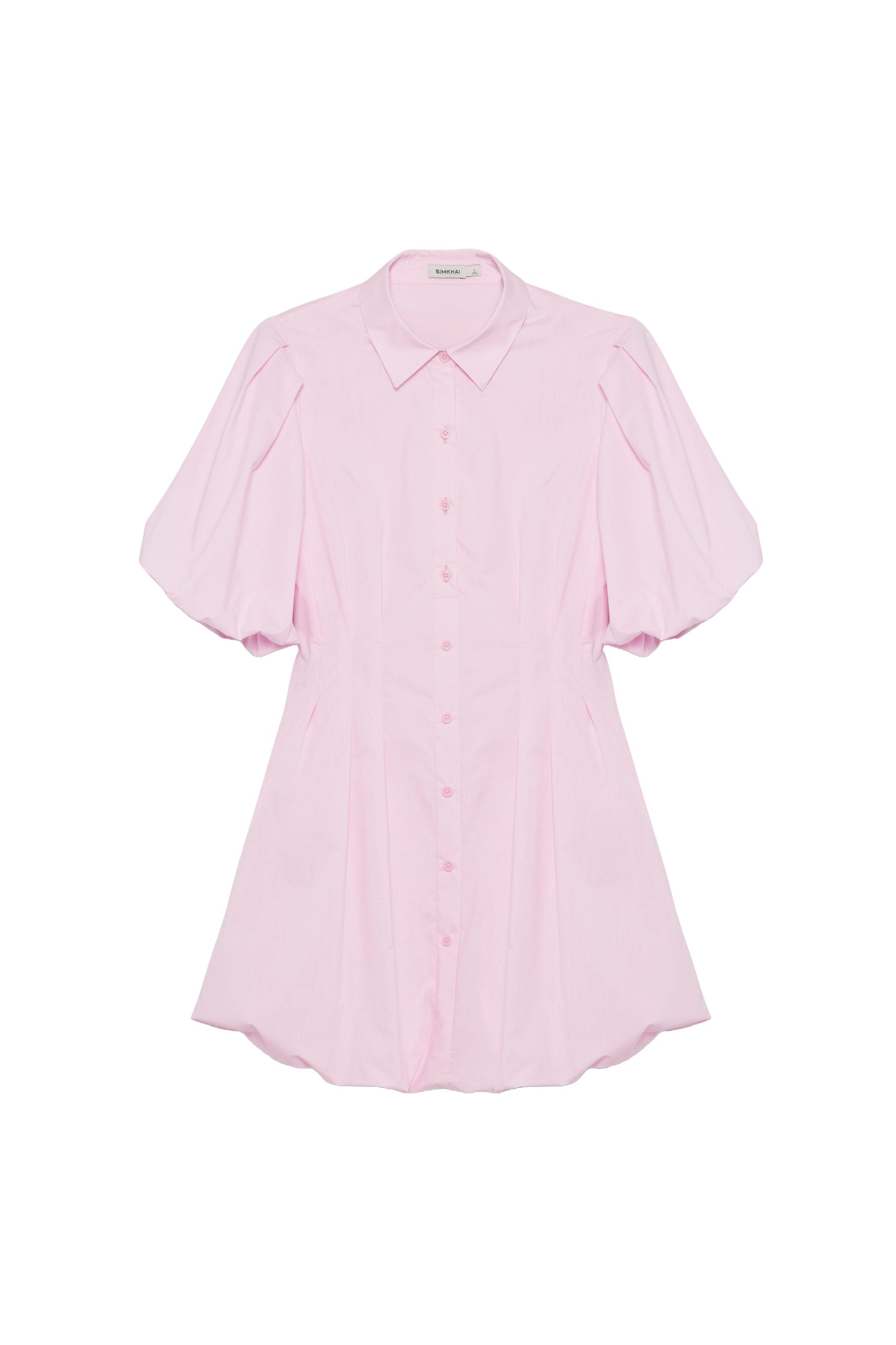SIMKHAI Cleo Balloon Pintuck Mini Dress in Tulip