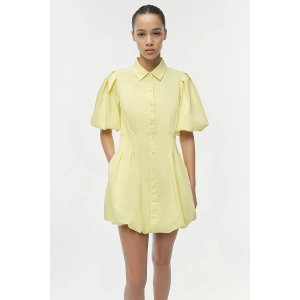 Simkhai Cleo Cotton Mini Dress in Buttercream, view 3
