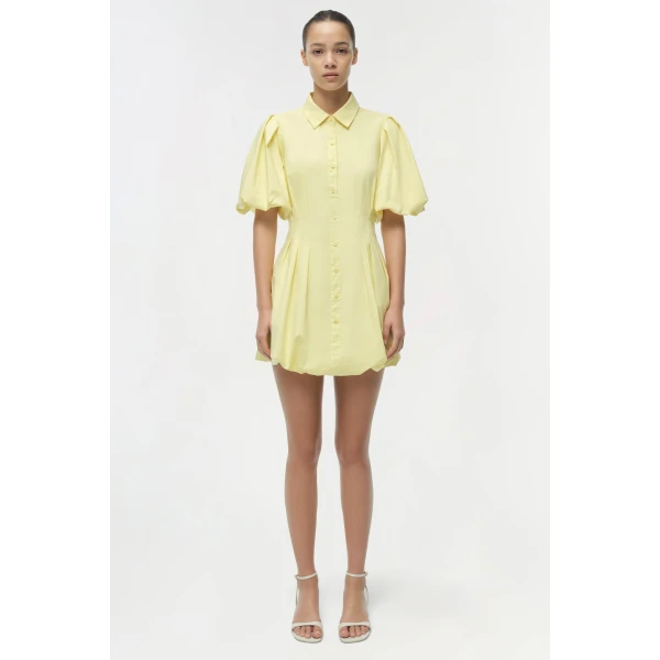 Simkhai Cleo Cotton Mini Dress in Buttercream, view 7
