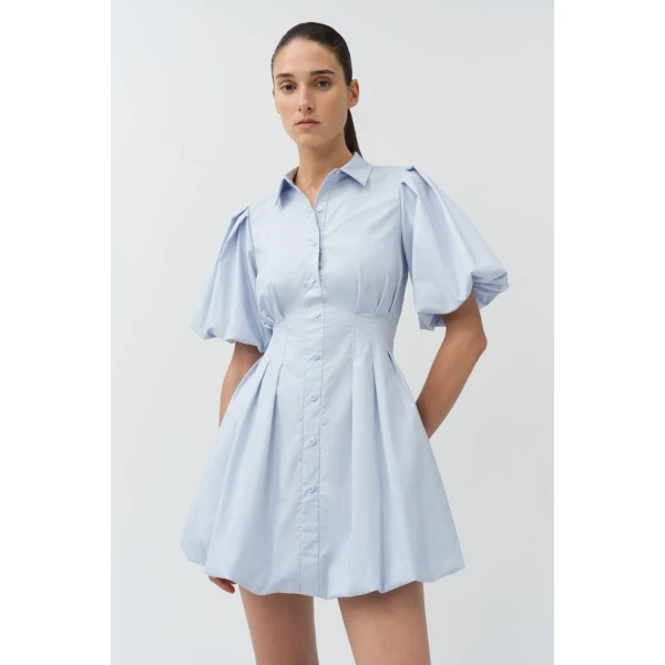 Simkhai Cleo Cotton Mini Dress in Periwinkle Sky, view 3