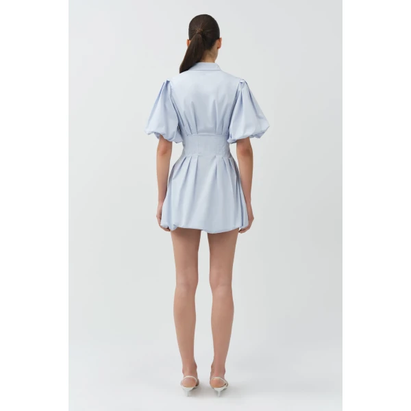 Simkhai Cleo Cotton Mini Dress in Periwinkle Sky, view 4