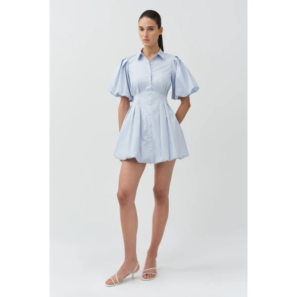 Simkhai Cleo Cotton Mini Dress in Periwinkle Sky, view 5