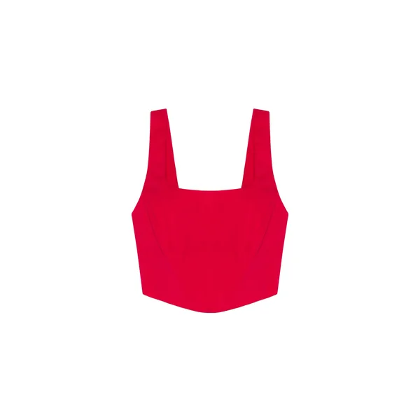 Simkhai Clio Cotton Bustier Top in Scarlet