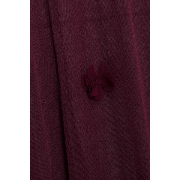 Simkhai Cora Floral Applique Midi Skirt in Fig, view 5