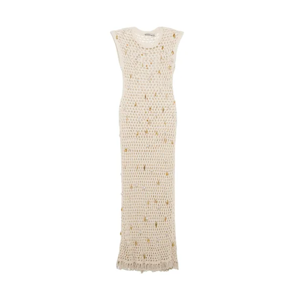 Simkhai Coralia Knit Charmed Midi Dress in Sand Multi