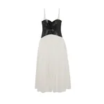 Simkhai Cortland Belted Bustier Midi Dress in Black Multi
