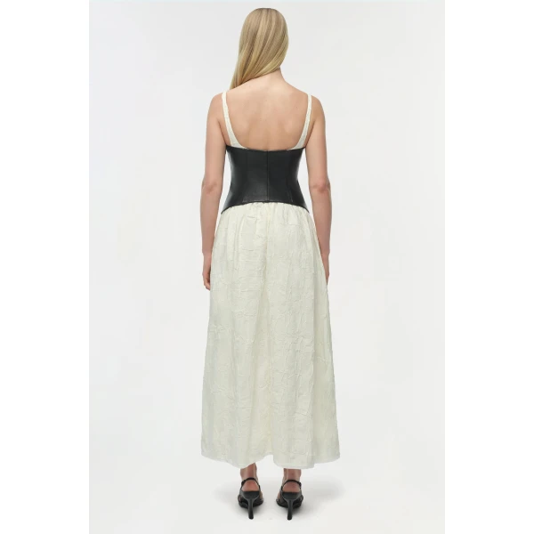 Simkhai Cortland Belted Bustier Midi Dress in Black Multi, view 7