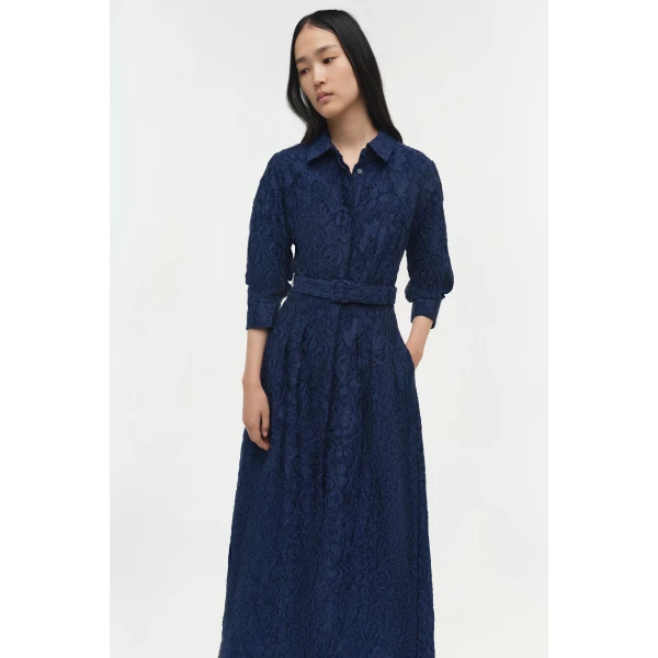 Simkhai Courtney Belted Gown in Midnight, view 2