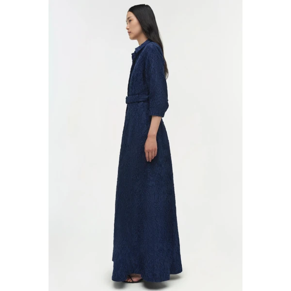 Simkhai Courtney Belted Gown in Midnight, view 4
