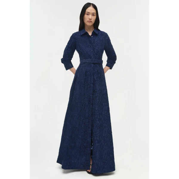 Simkhai Courtney Belted Gown in Midnight, view 7