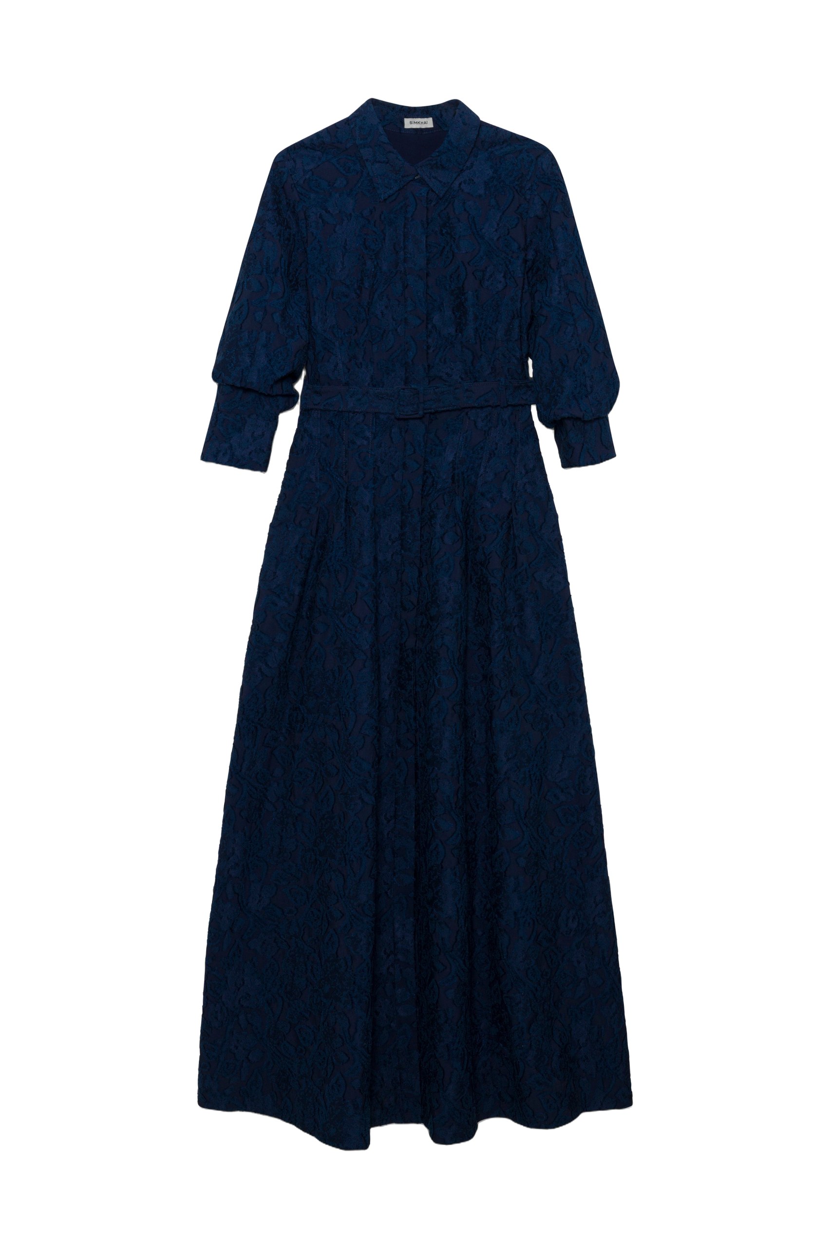 SIMKHAI Courtney Belted Gown in Midnight