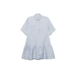 Simkhai Cris Short Sleeve Shirt Dress in Blue Stripe