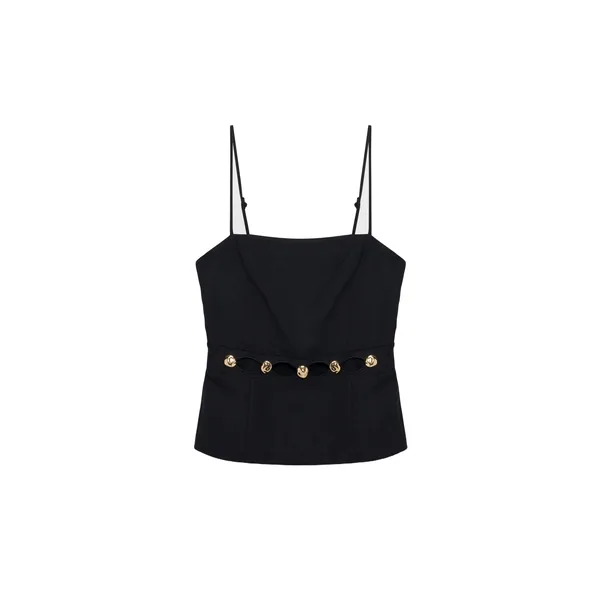 Simkhai Cruz Studded Linen Cami in Black