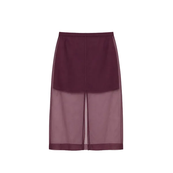 Simkhai Dana Organza Midi Skirt in Fig