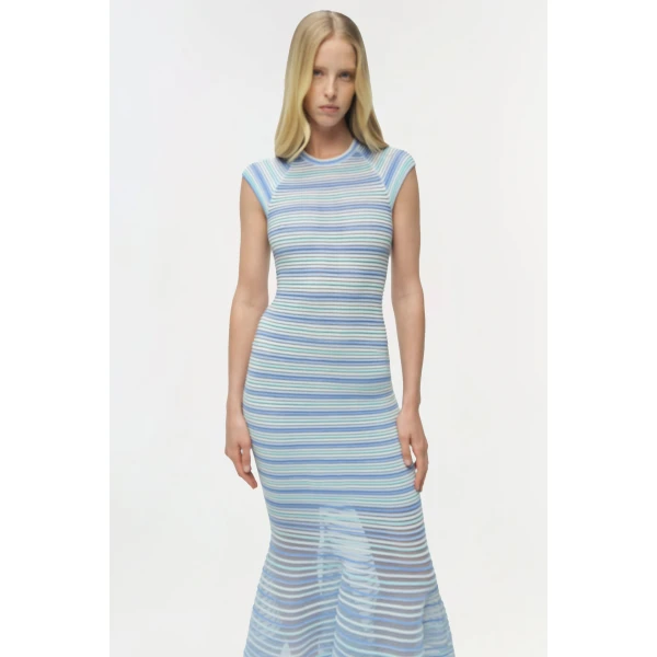 Simkhai Danica Knit Midi Dress in Periwinkle Multi, view 2