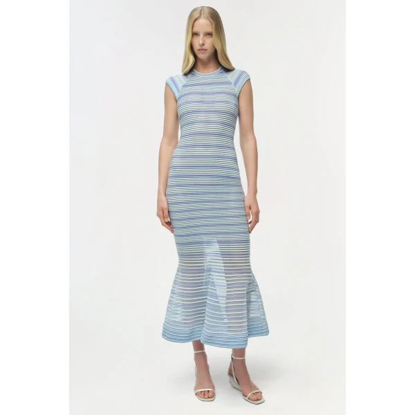 Simkhai Danica Knit Midi Dress in Periwinkle Multi, view 6